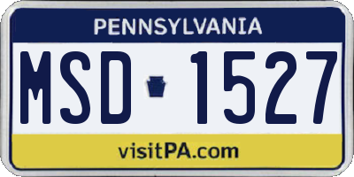 PA license plate MSD1527