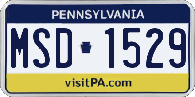 PA license plate MSD1529