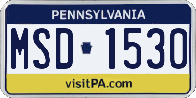 PA license plate MSD1530