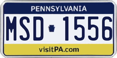 PA license plate MSD1556