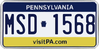 PA license plate MSD1568