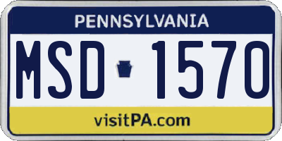 PA license plate MSD1570