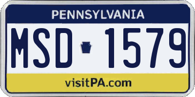 PA license plate MSD1579