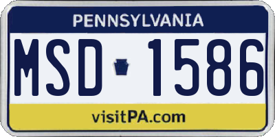PA license plate MSD1586