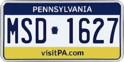 PA license plate MSD1627