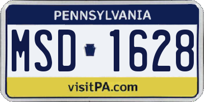 PA license plate MSD1628