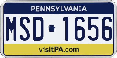 PA license plate MSD1656