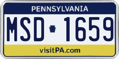 PA license plate MSD1659