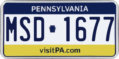 PA license plate MSD1677