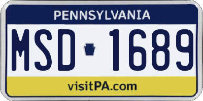 PA license plate MSD1689