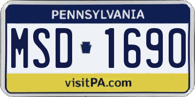 PA license plate MSD1690
