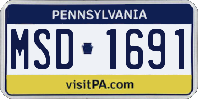 PA license plate MSD1691