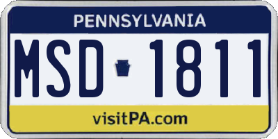 PA license plate MSD1811