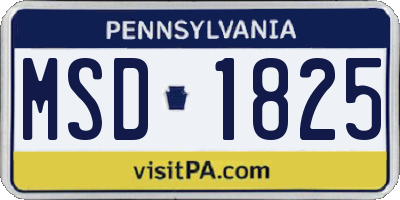 PA license plate MSD1825
