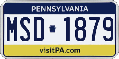 PA license plate MSD1879