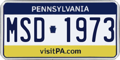 PA license plate MSD1973