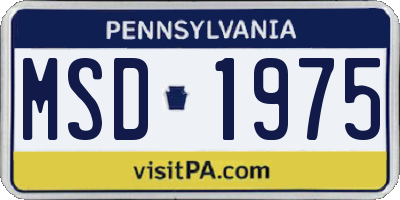 PA license plate MSD1975
