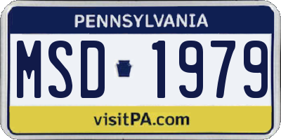 PA license plate MSD1979