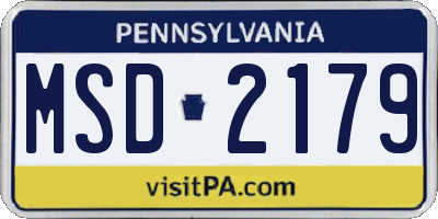PA license plate MSD2179
