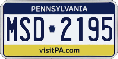 PA license plate MSD2195