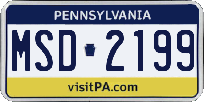PA license plate MSD2199