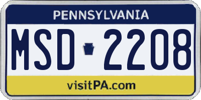 PA license plate MSD2208