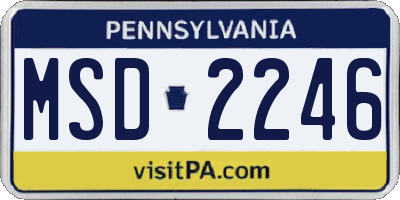 PA license plate MSD2246