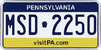 PA license plate MSD2250