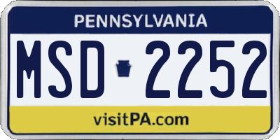 PA license plate MSD2252