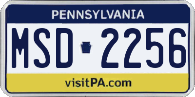 PA license plate MSD2256