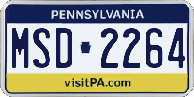 PA license plate MSD2264