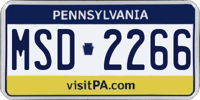 PA license plate MSD2266