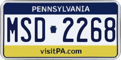 PA license plate MSD2268