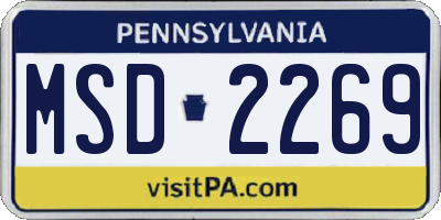 PA license plate MSD2269