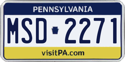 PA license plate MSD2271