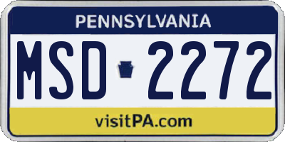 PA license plate MSD2272