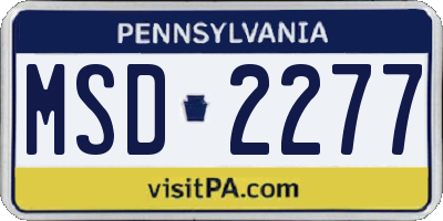 PA license plate MSD2277