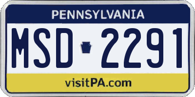PA license plate MSD2291