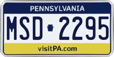 PA license plate MSD2295