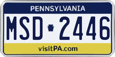 PA license plate MSD2446