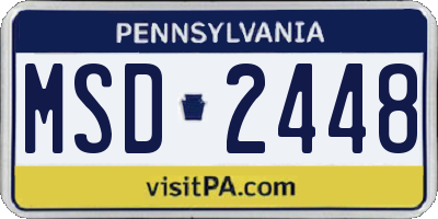PA license plate MSD2448