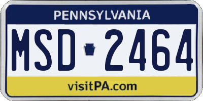 PA license plate MSD2464