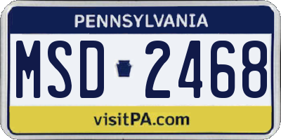 PA license plate MSD2468