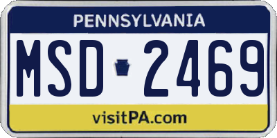 PA license plate MSD2469