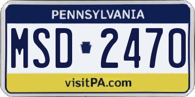 PA license plate MSD2470