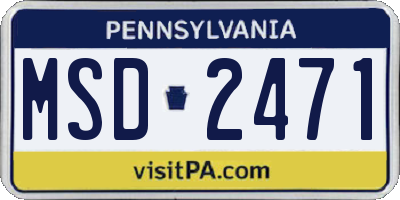 PA license plate MSD2471