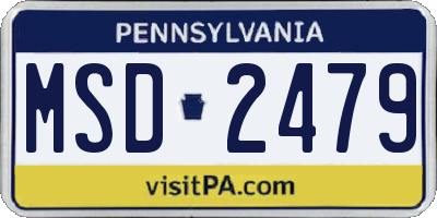 PA license plate MSD2479