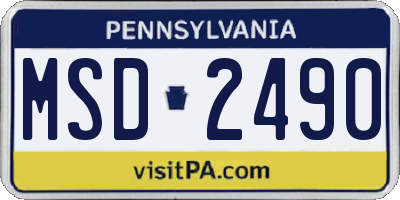 PA license plate MSD2490
