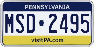 PA license plate MSD2495