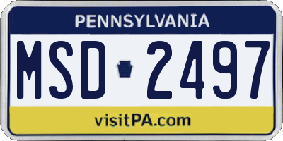 PA license plate MSD2497